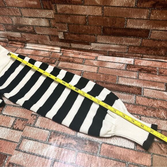 J Crew Pearl pull 1/4 zip horizontal stripe Sweater size M - Picture 10 of 10